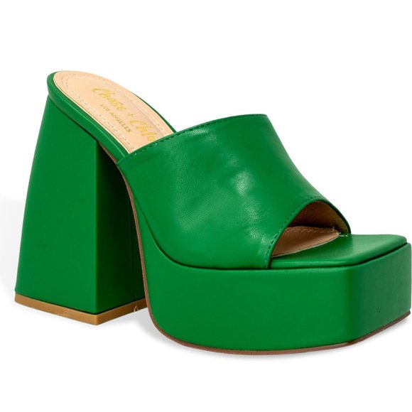 Chunky Platform Sandals for Women Slip On Square Toe Platform Mules - Picture 2 of 5